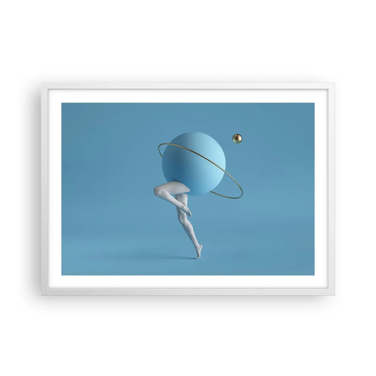 Plakat i hvid ramme - Og planeterne går amok - 70x50 cm