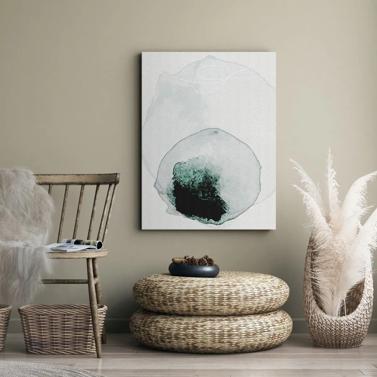 Lærredstryk - Billede på lærred - I en dråbe vand - 65x120 cm