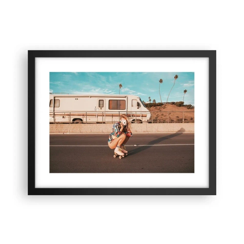 Plakat i sort ramme - Smil, tak! - 40x30 cm