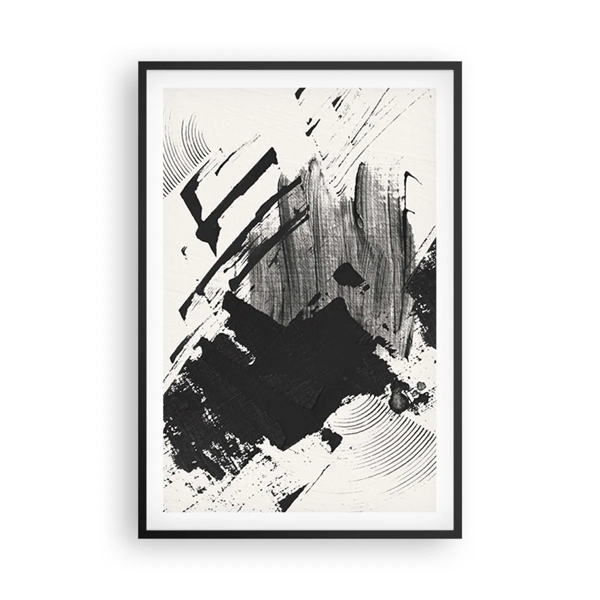 Plakat i sort ramme - Abstraktion - det sortes udtryk - 61x91 cm