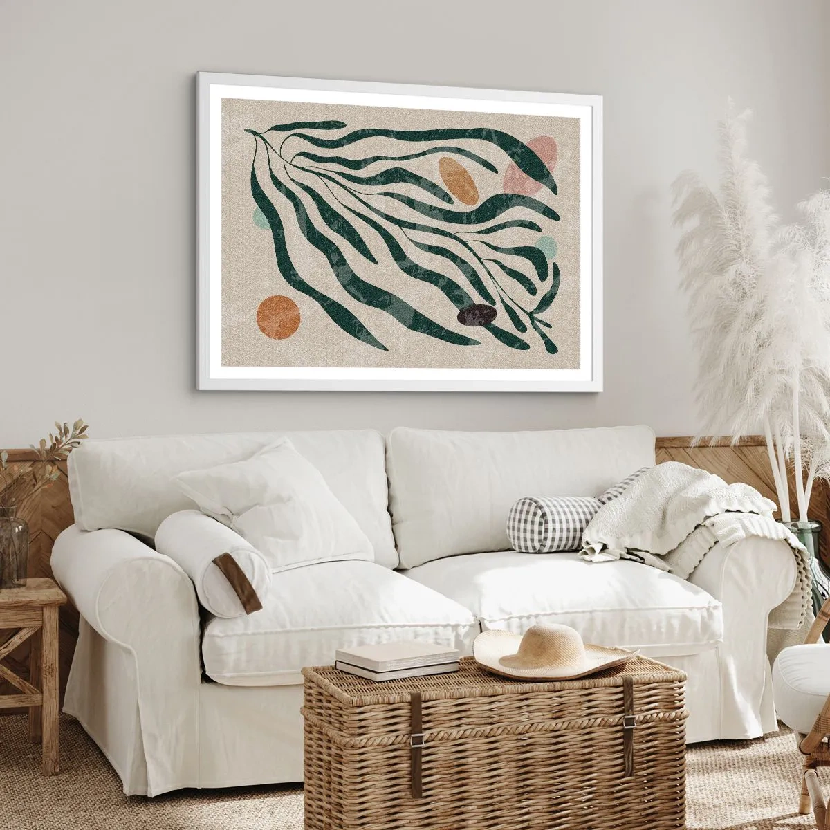 Plakat i hvid ramme - Blandt det grønne - 91x61 cm