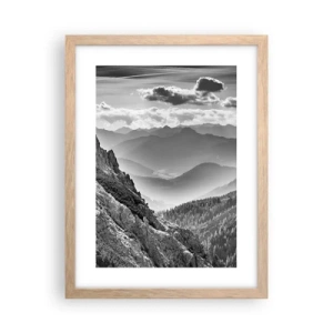 Plakat i ramme af lyst egetræ - Hele vejen til horisonten - 30x40 cm