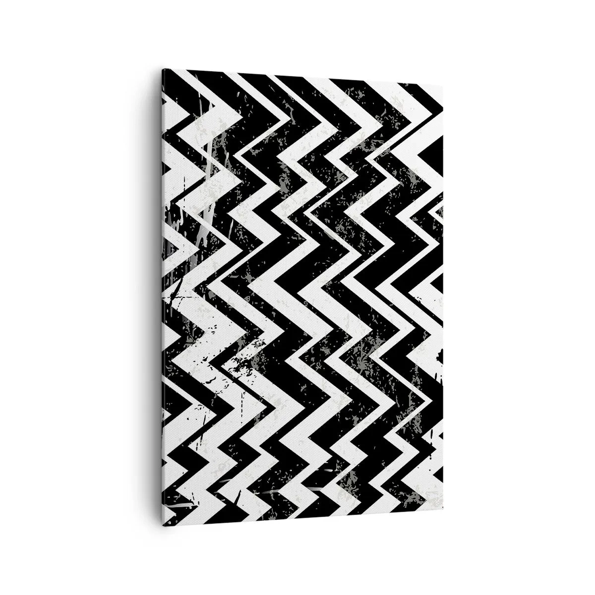 Lærredstryk - Billede på lærred - Zig-hvid, zag-sort - 70x100 cm