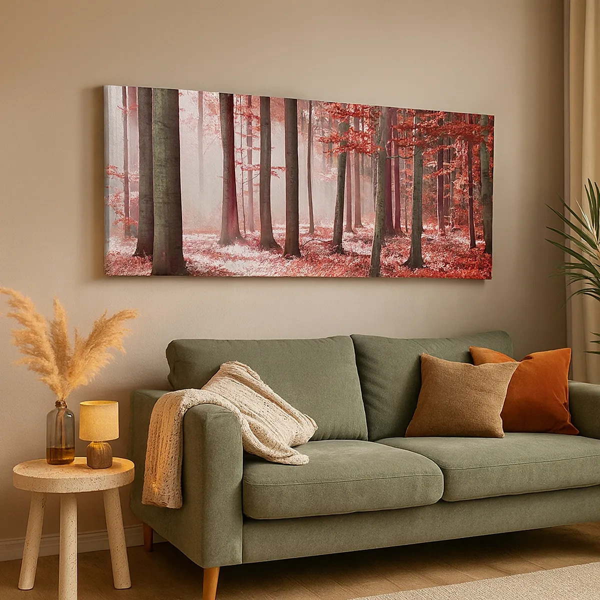 Lærredstryk - Billede på lærred - Rød er lige så smuk - 30x30 cm