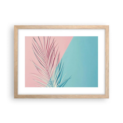 Plakat i ramme af lyst egetræ - Tropisk indtryk - 40x30 cm