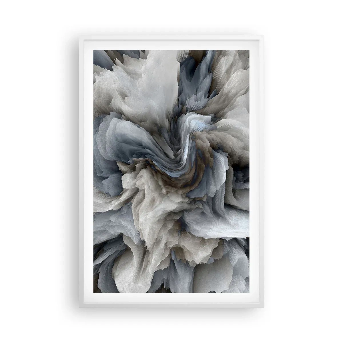 Plakat i hvid ramme - Sten og blomst - 61x91 cm