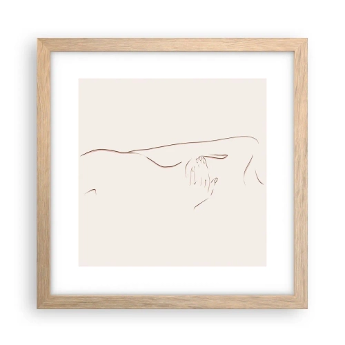 Plakat i ramme af lyst egetræ - Begærets form - 30x30 cm