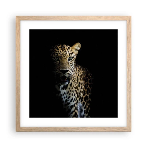 Plakat i ramme af lyst egetræ - Mørk skønhed - 40x40 cm