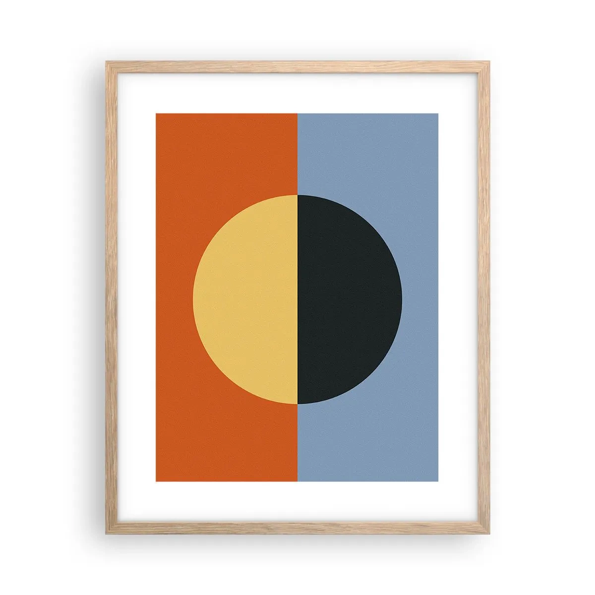 Plakat i ramme af lyst egetræ - En sammensætning af varme og kølighed - 40x50 cm