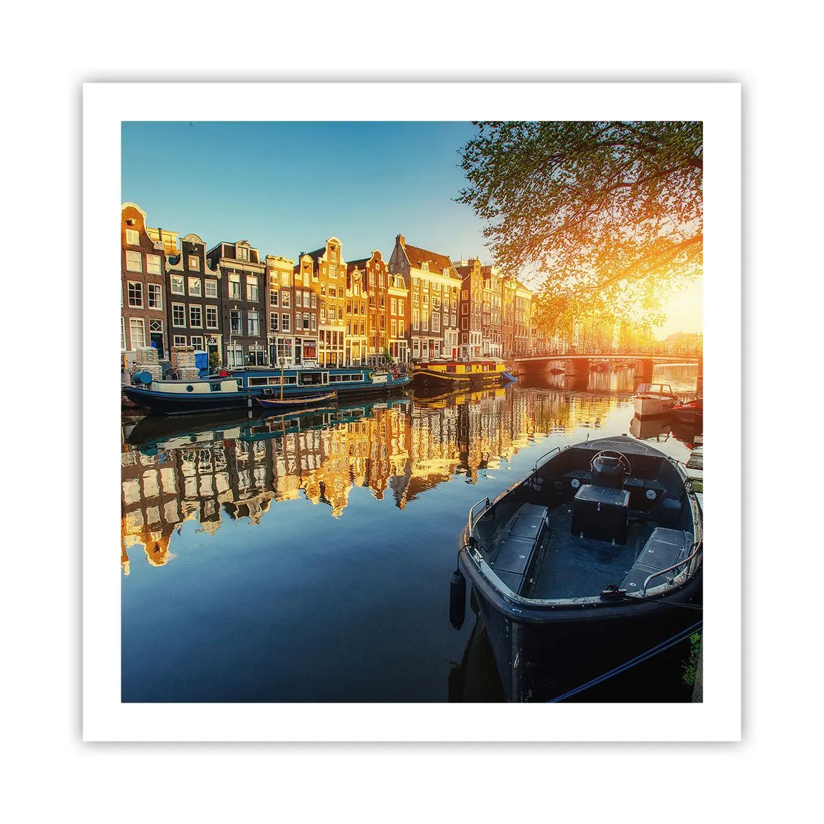 Plakat - Morgen i Amsterdam - 60x60 cm
