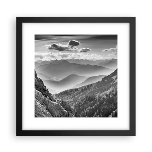 Plakat i sort ramme - Hele vejen til horisonten - 30x30 cm