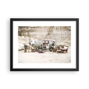 Plakat i sort ramme - Tid til at starte rejsen - 40x30 cm