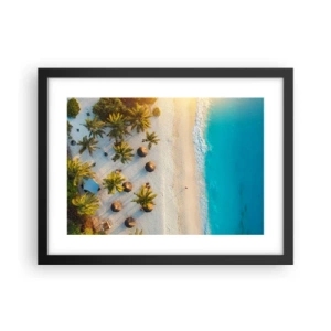 Plakat i sort ramme - Velkommen til paradis - 40x30 cm