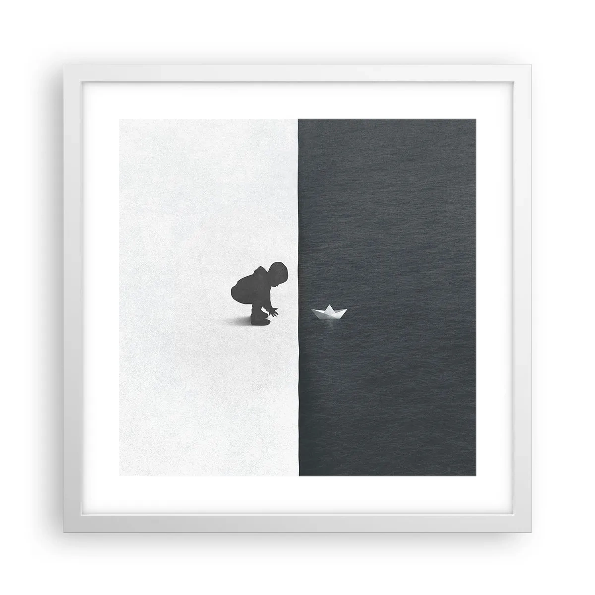 Plakat i hvid ramme - Stor ekspedition - 40x40 cm