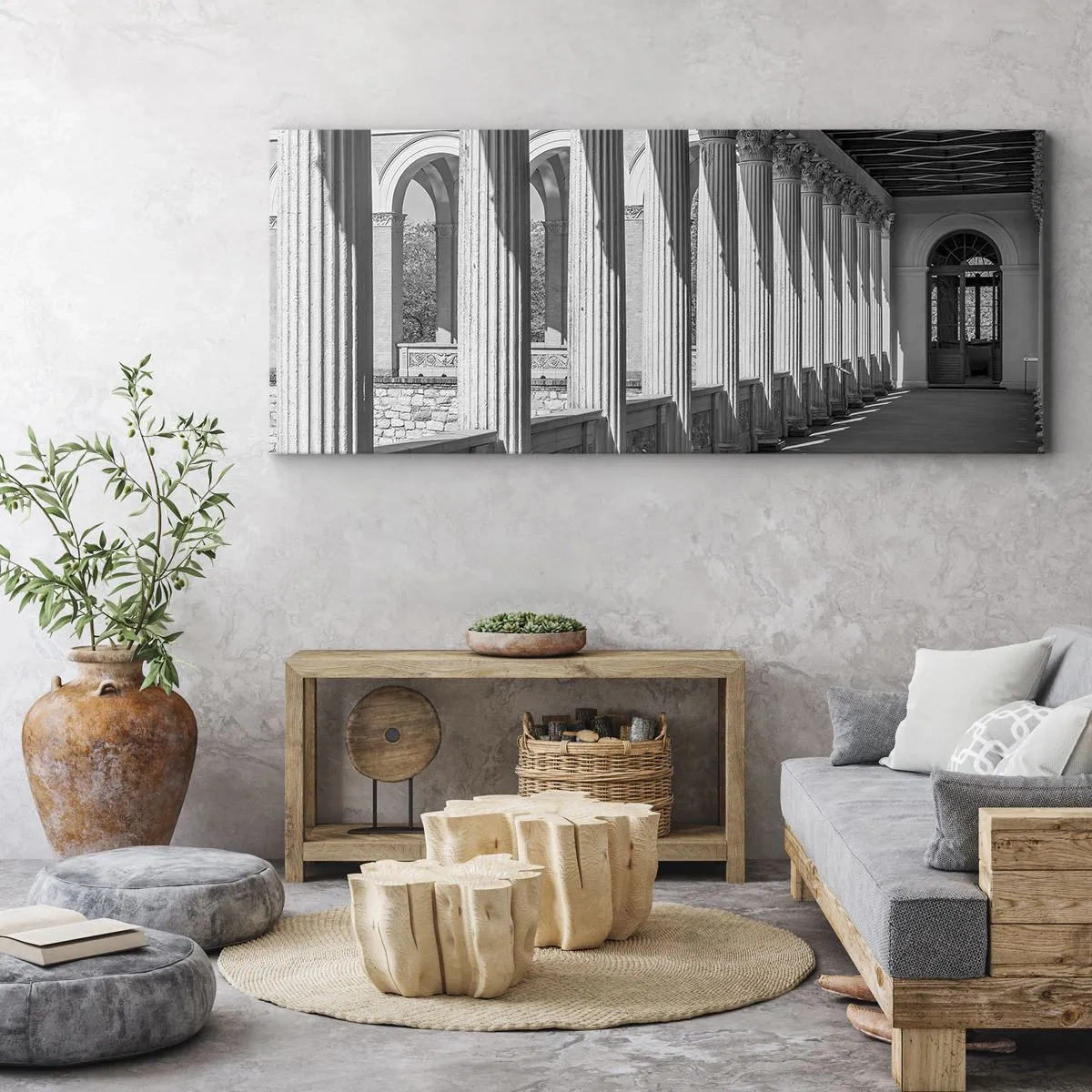 Lærredstryk - Billede på lærred - Solrig arkade - 100x40 cm