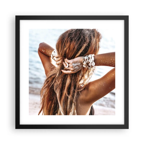 Plakat i sort ramme - Søster af vand og solskin - 40x40 cm