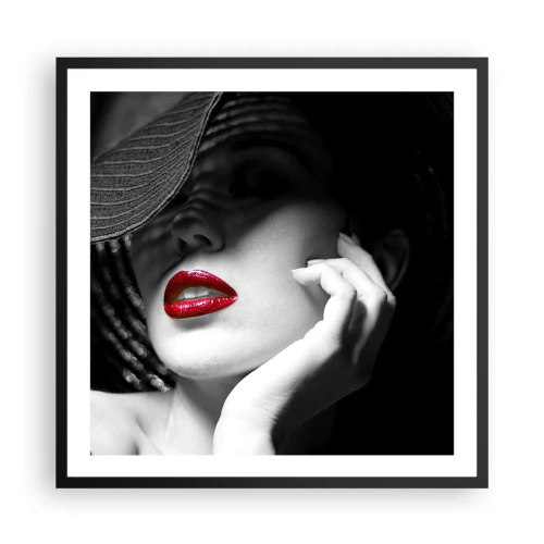 Plakat i sort ramme - Studie i skarlagenrødt - 60x60 cm