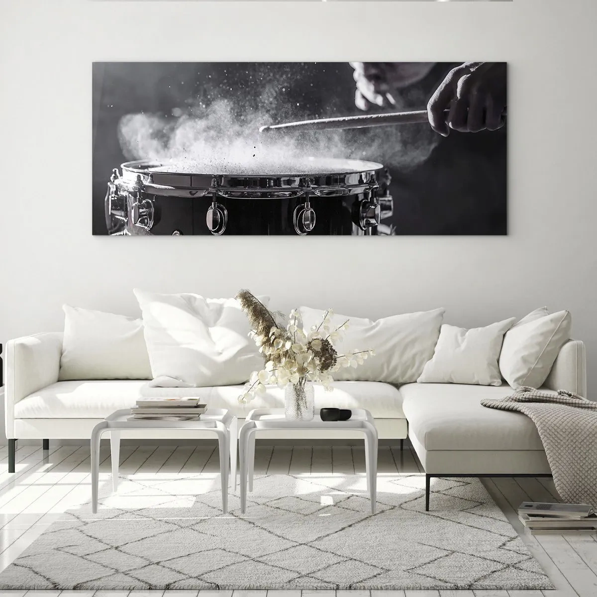 Billede på glas - Musikkens puls - 140x50 cm