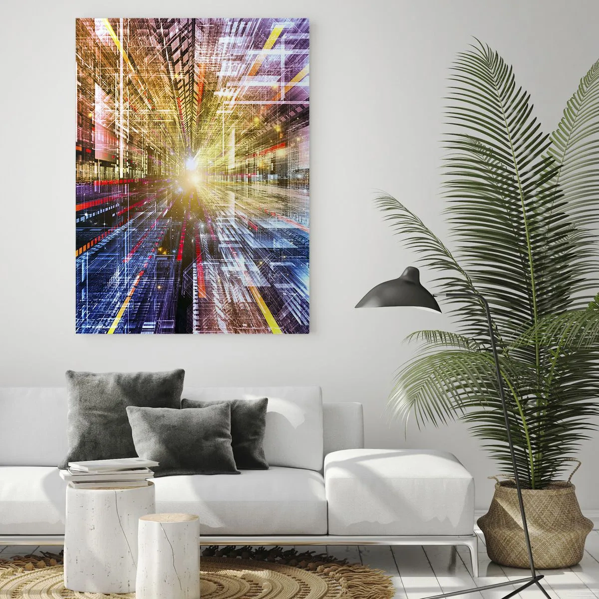 Billede på glas - Lysende korridor - 50x70 cm