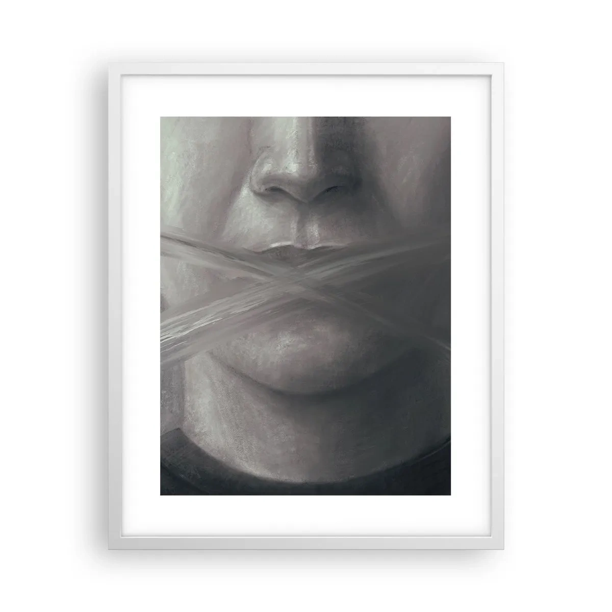 Plakat i hvid ramme - Ikke et ord - 40x50 cm