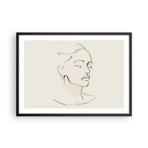 Plakat i sort ramme - En bestemt linje - 70x50 cm
