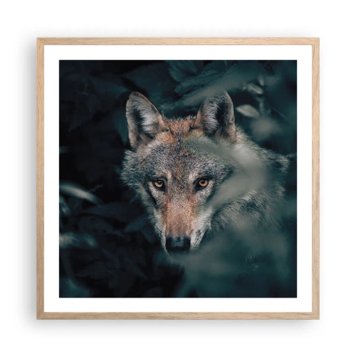 Plakat i ramme af lyst egetræ - Jæger - 60x60 cm