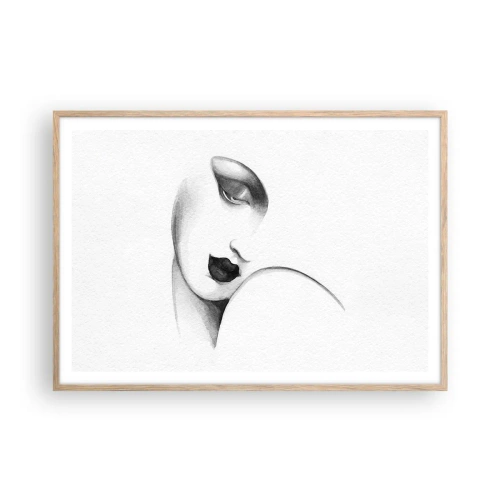 Plakat i ramme af lyst egetræ - I Lempickas stil - 100x70 cm