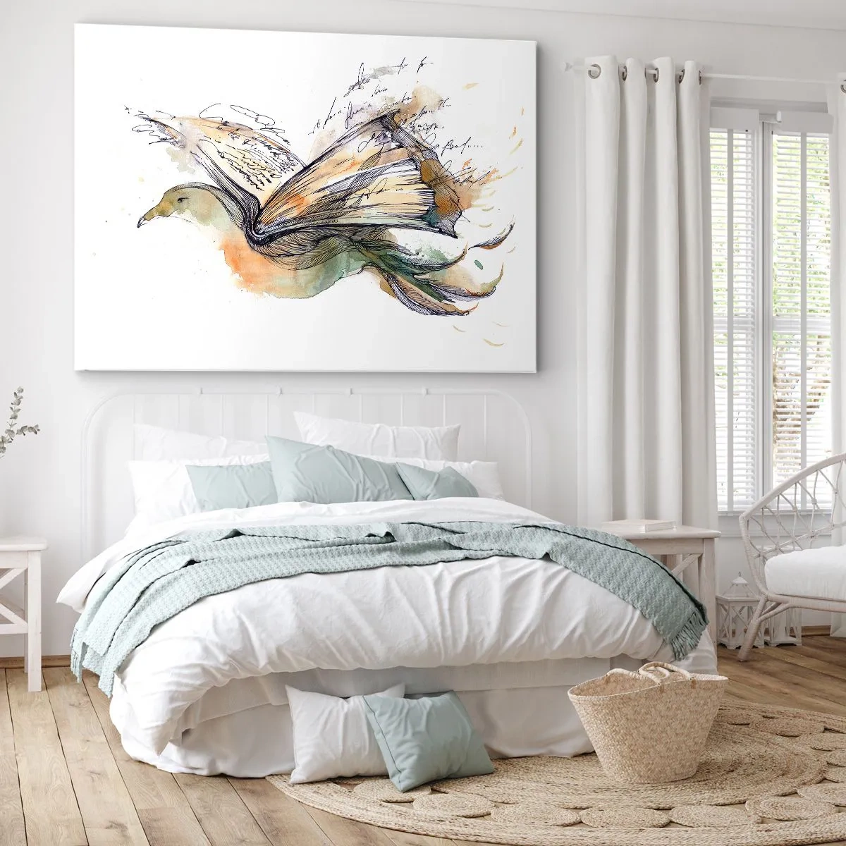 Lærredstryk - Billede på lærred - På poesiens vinger - 120x80 cm