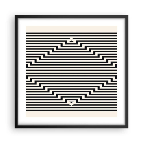 Plakat i sort ramme - Geometrisk illusion - 50x50 cm