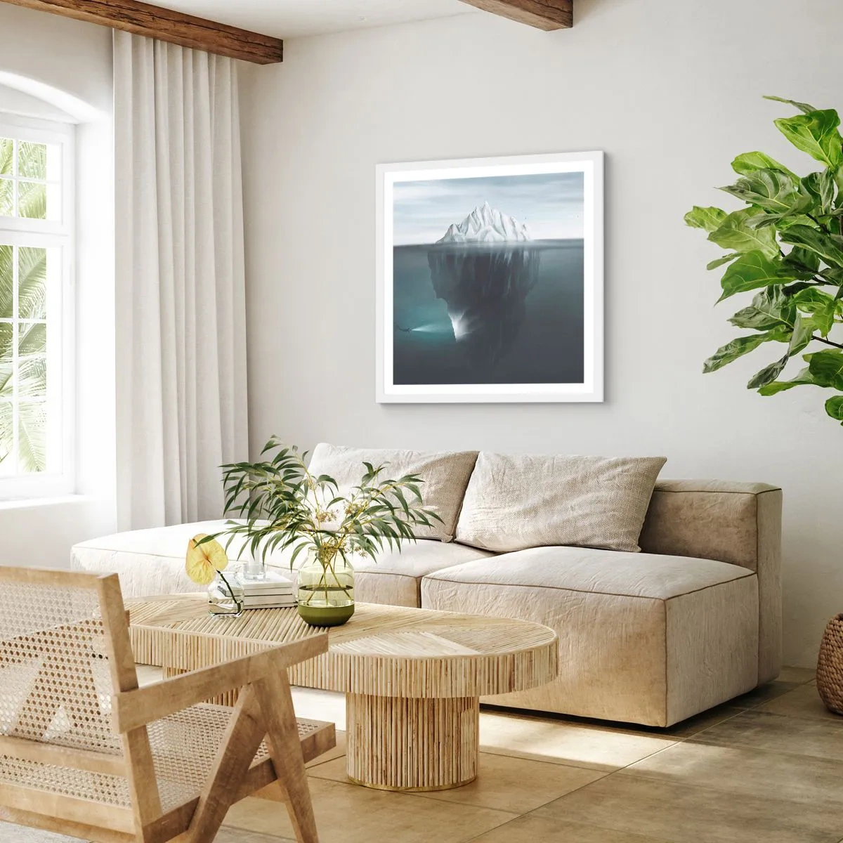 Plakat i hvid ramme - Undervands-mysterium - 40x40 cm