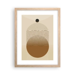 Plakat i ramme af lyst egetræ - Om geometriske figurers oprindelse - 30x40 cm