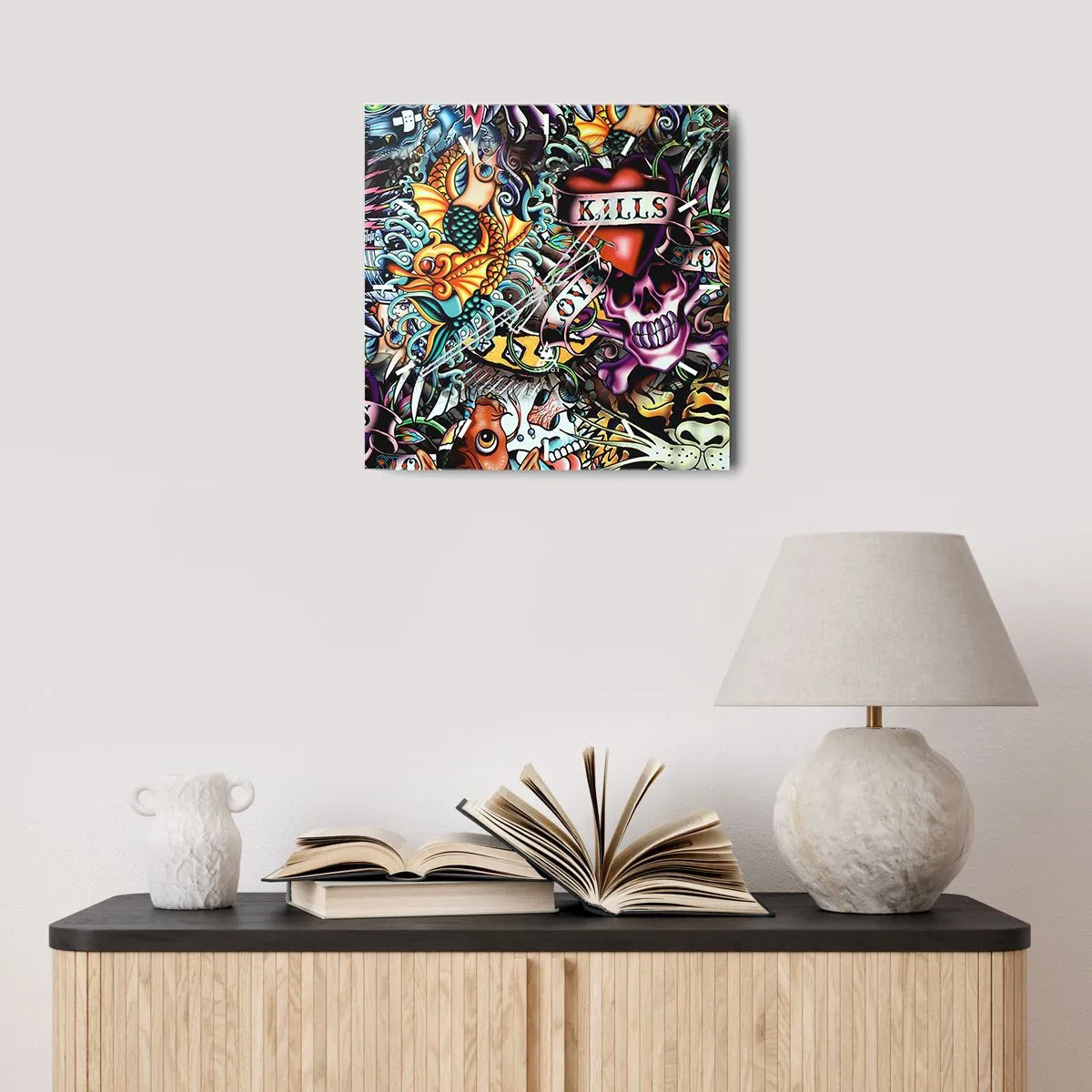 Vægur, Uret - En tatovørers drøm - 40x40 cm