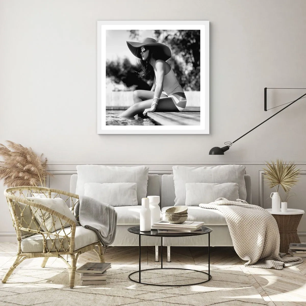 Plakat i hvid ramme - Sommerdrøm - 50x50 cm