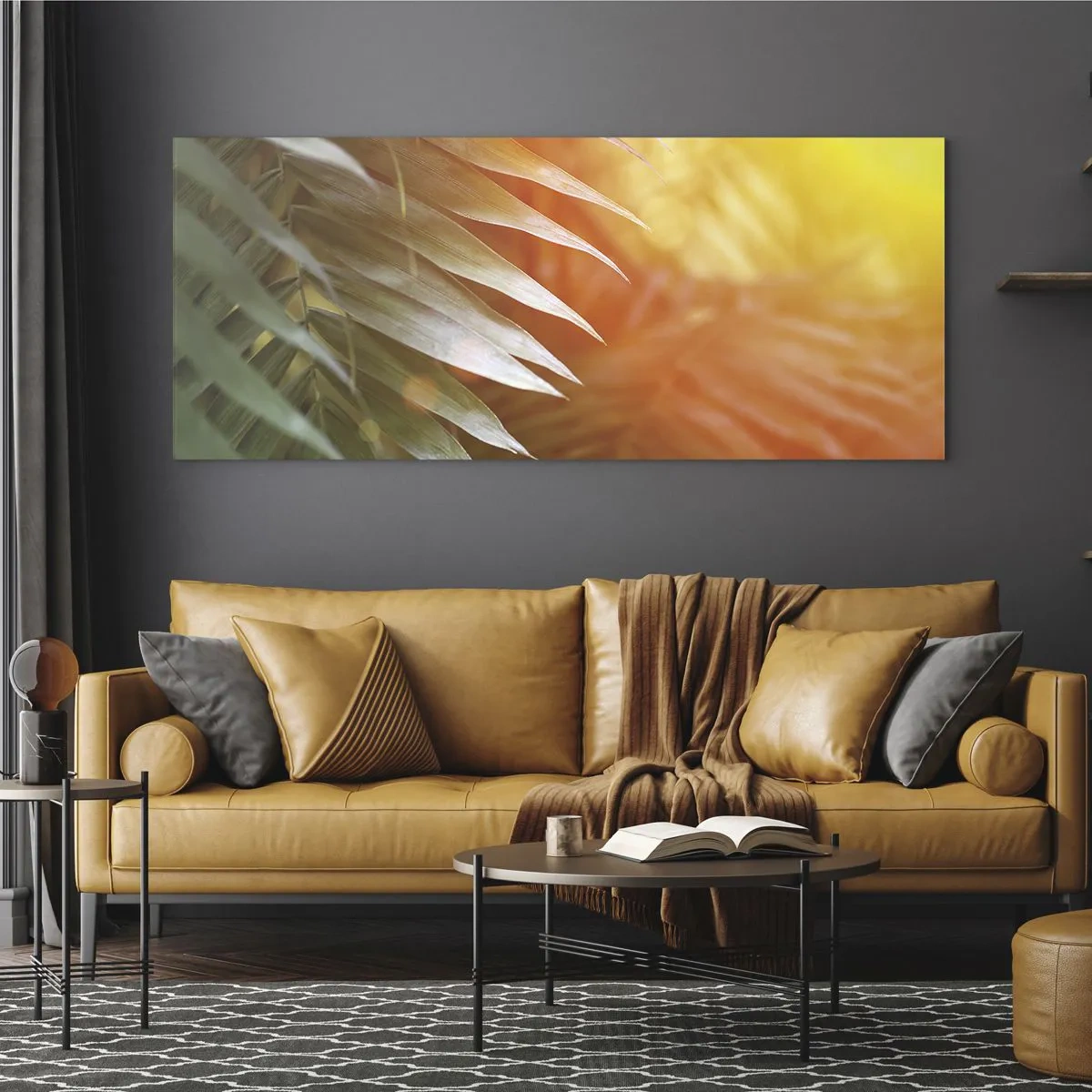 Billede på glas - Morgen i junglen - 100x40 cm