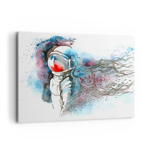 Lærredstryk - Billede på lærred - Alene med kosmos - 100x70 cm