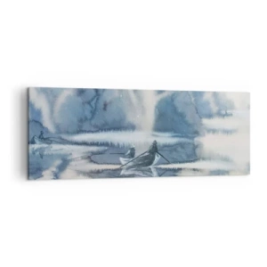 Lærredstryk - Billede på lærred - Lystfiskere i deres paradis - 140x50 cm