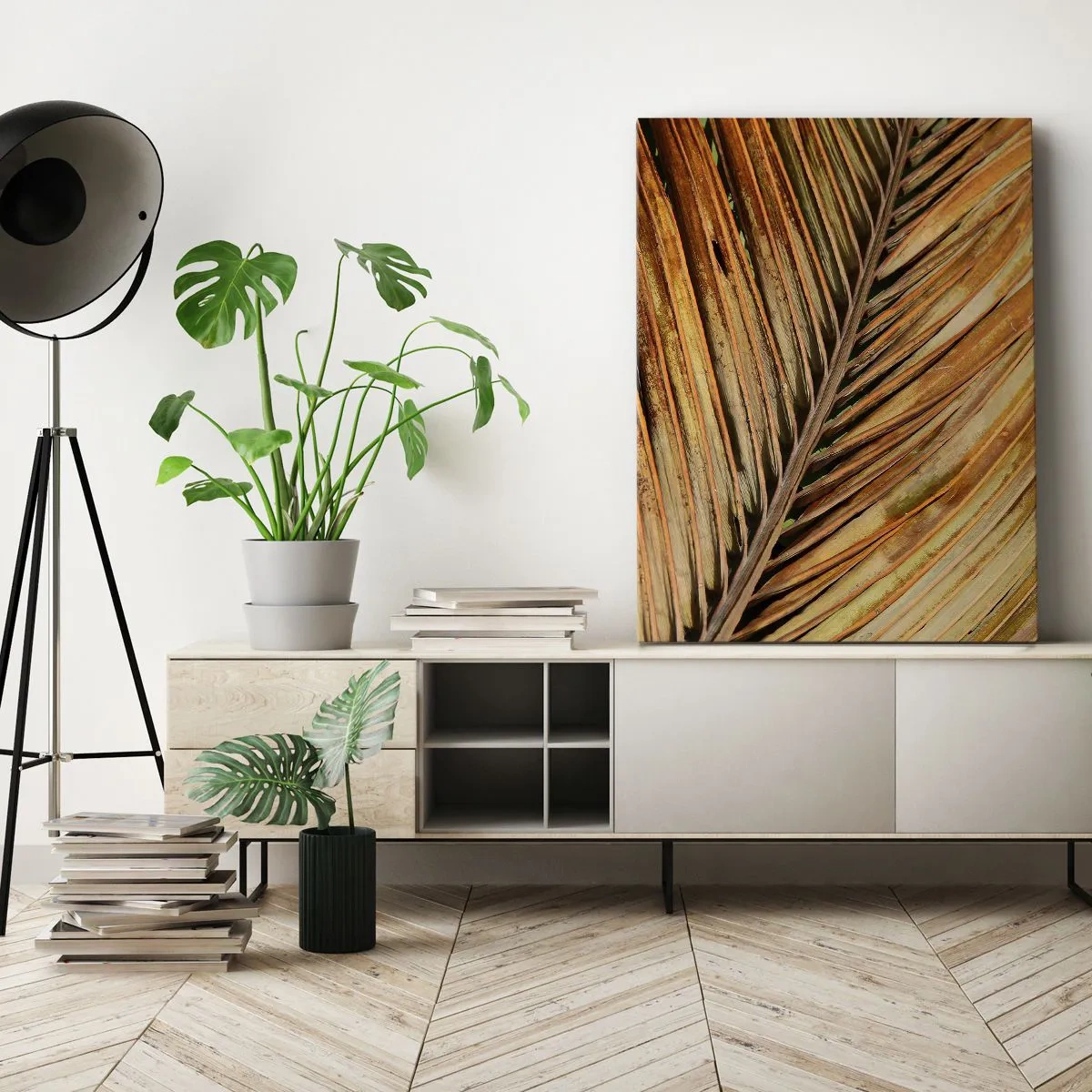 Lærredstryk - Billede på lærred - Kokosnød guld - 70x100 cm