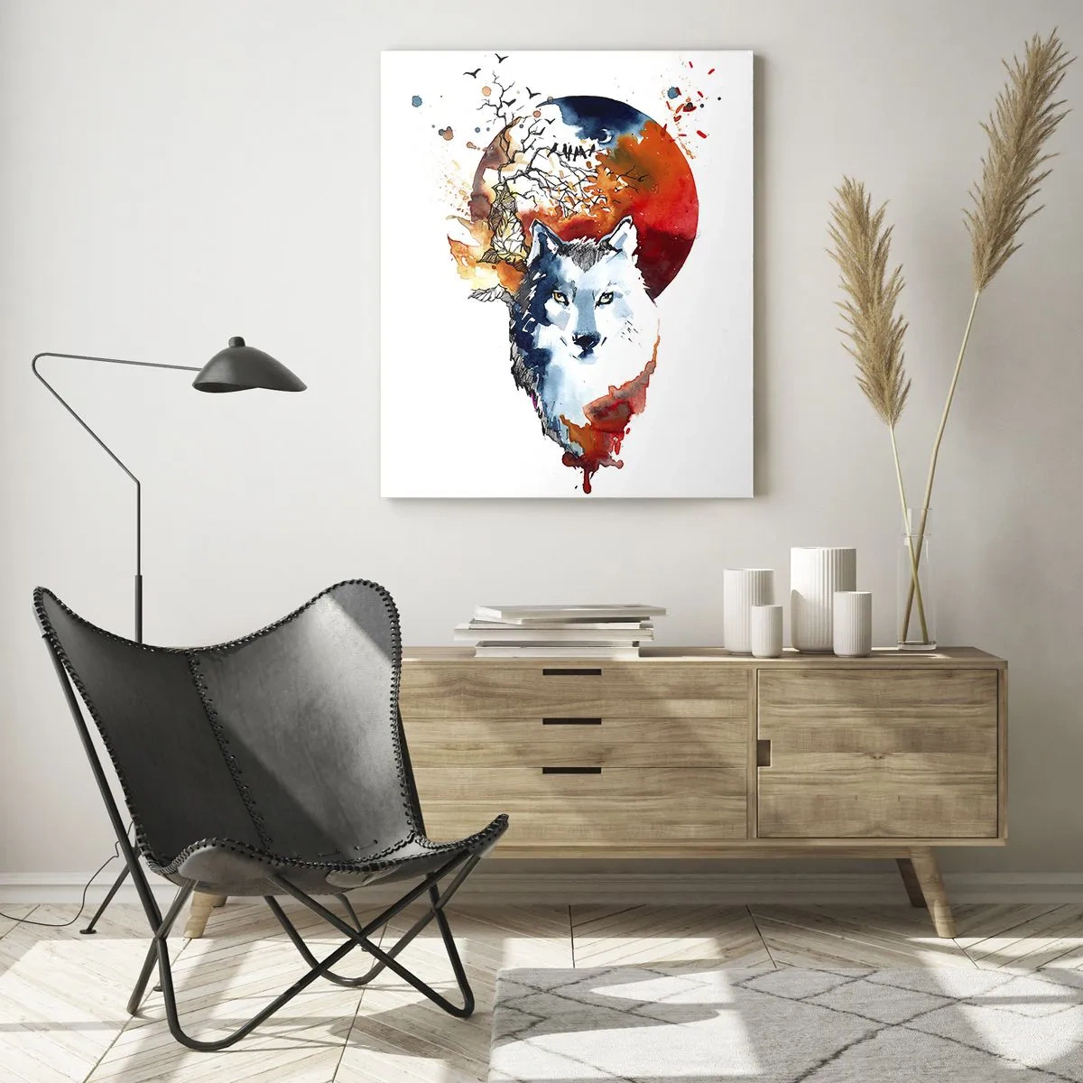 Billede på glas - Næse til næse med natten - 80x120 cm