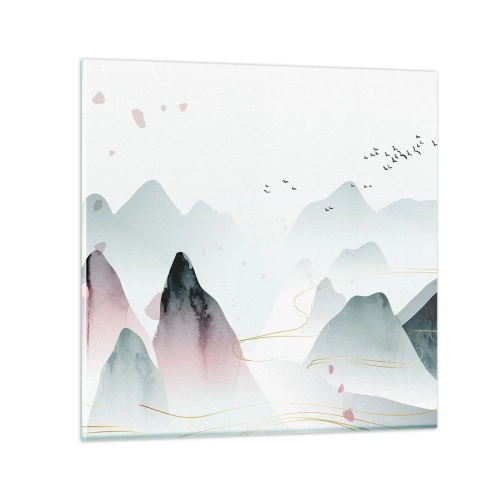 Billede på glas - Over toppene - 70x70 cm