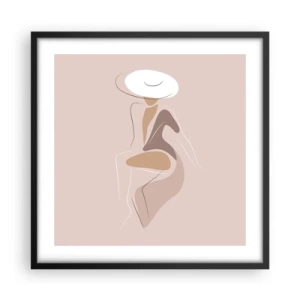 Plakat i sort ramme - En dame, der skal være - 50x50 cm