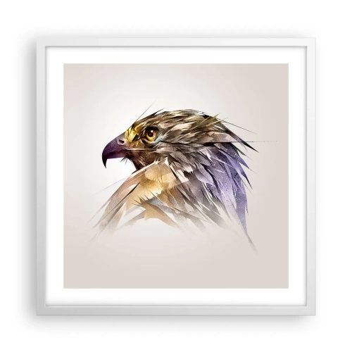 Plakat i hvid ramme - Portræt af en kriger - 50x50 cm