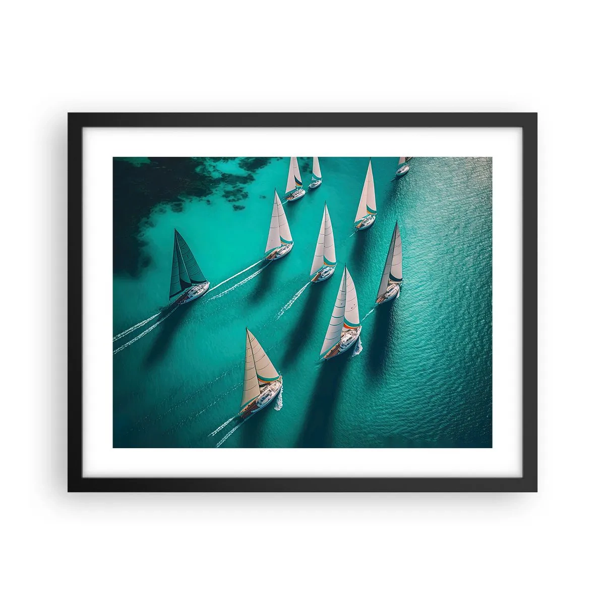 Plakat i sort ramme - Konkurrerer med vinden - 50x40 cm