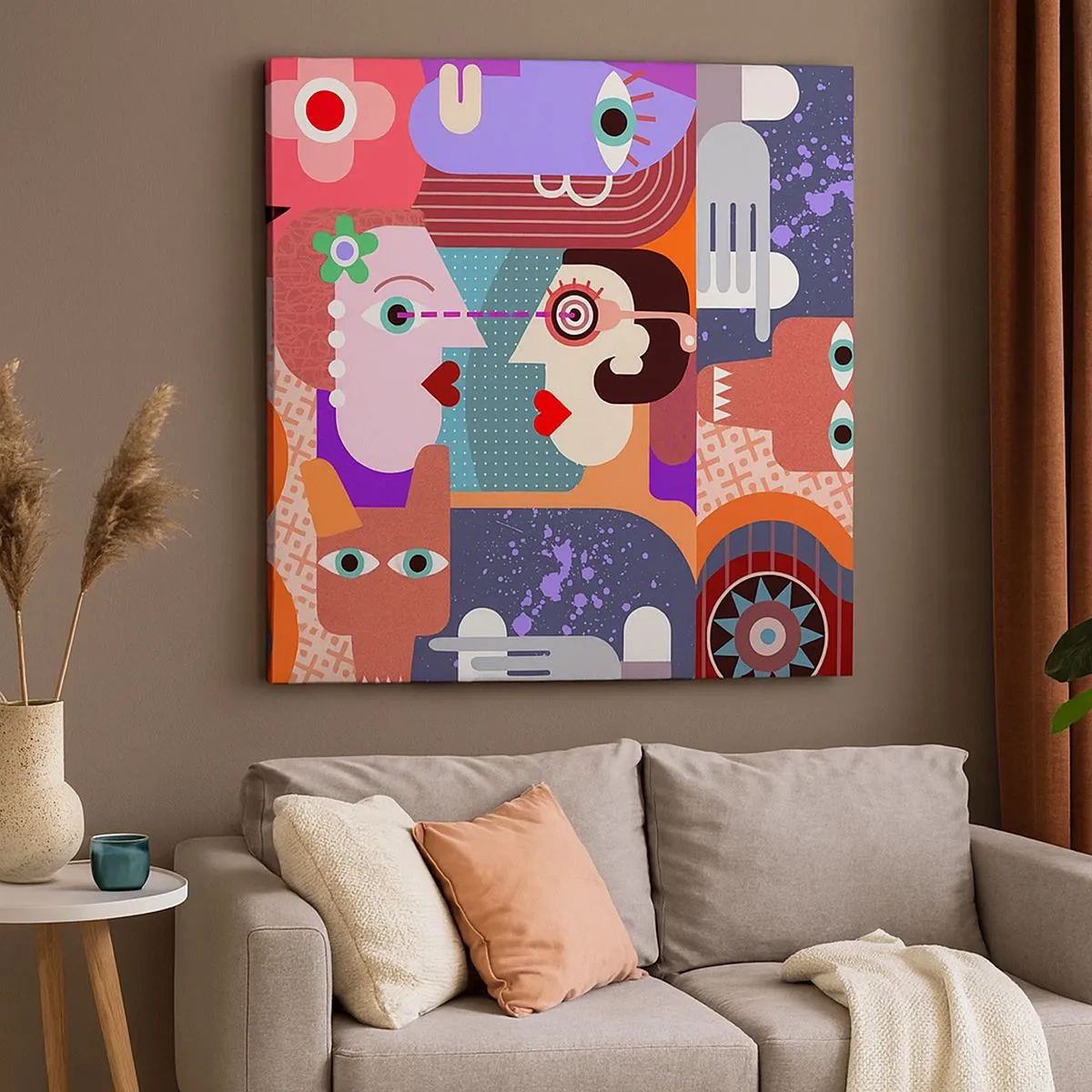 Lærredstryk - Billede på lærred - Øje mod øje - 30x30 cm