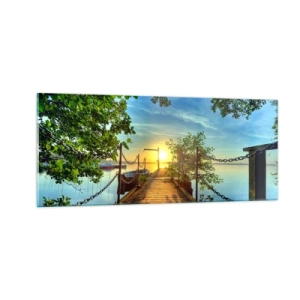 Billede på glas - Mod vest ved vandet - 100x40 cm