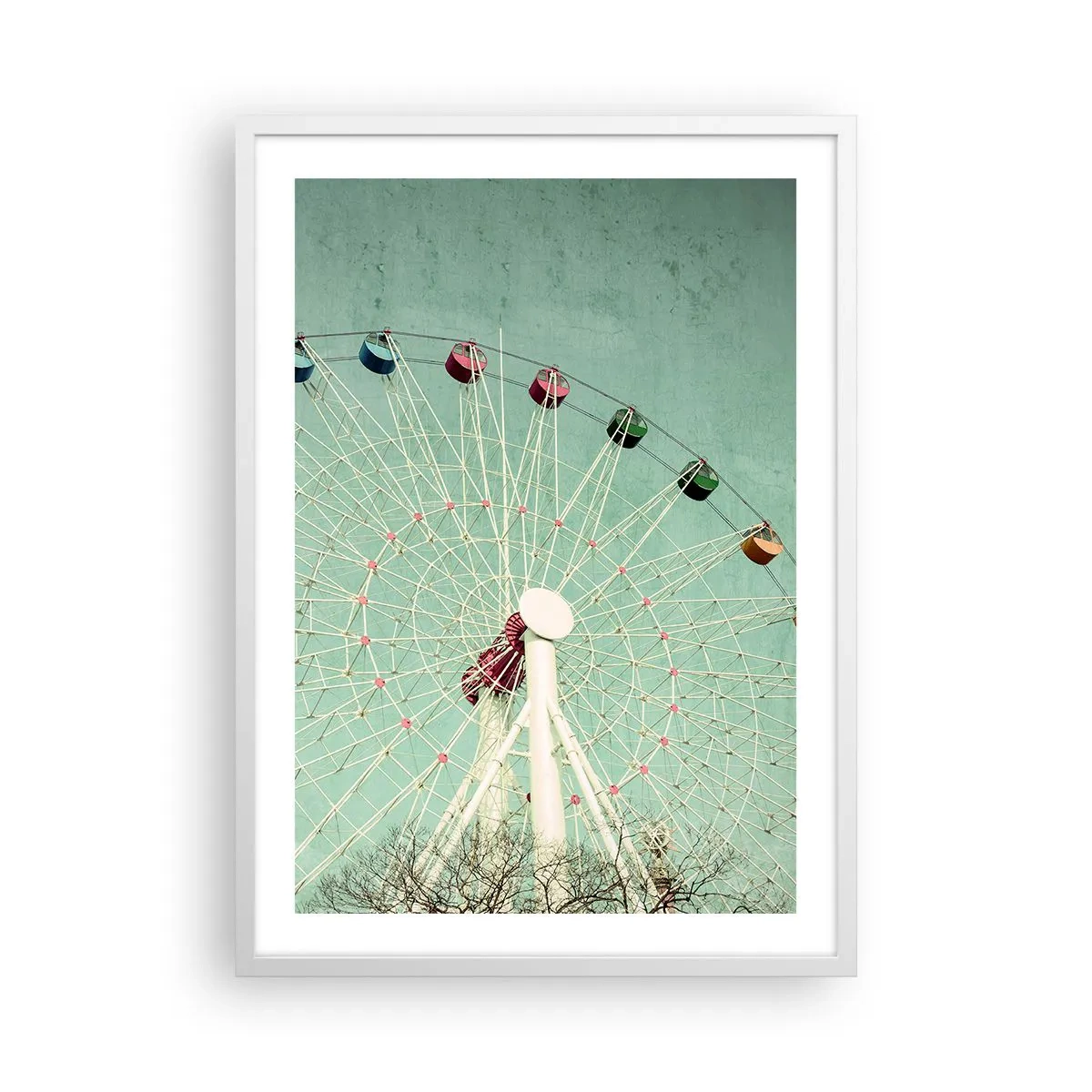 Plakat i hvid ramme - Vi inviterer dig til at lege - 50x70 cm