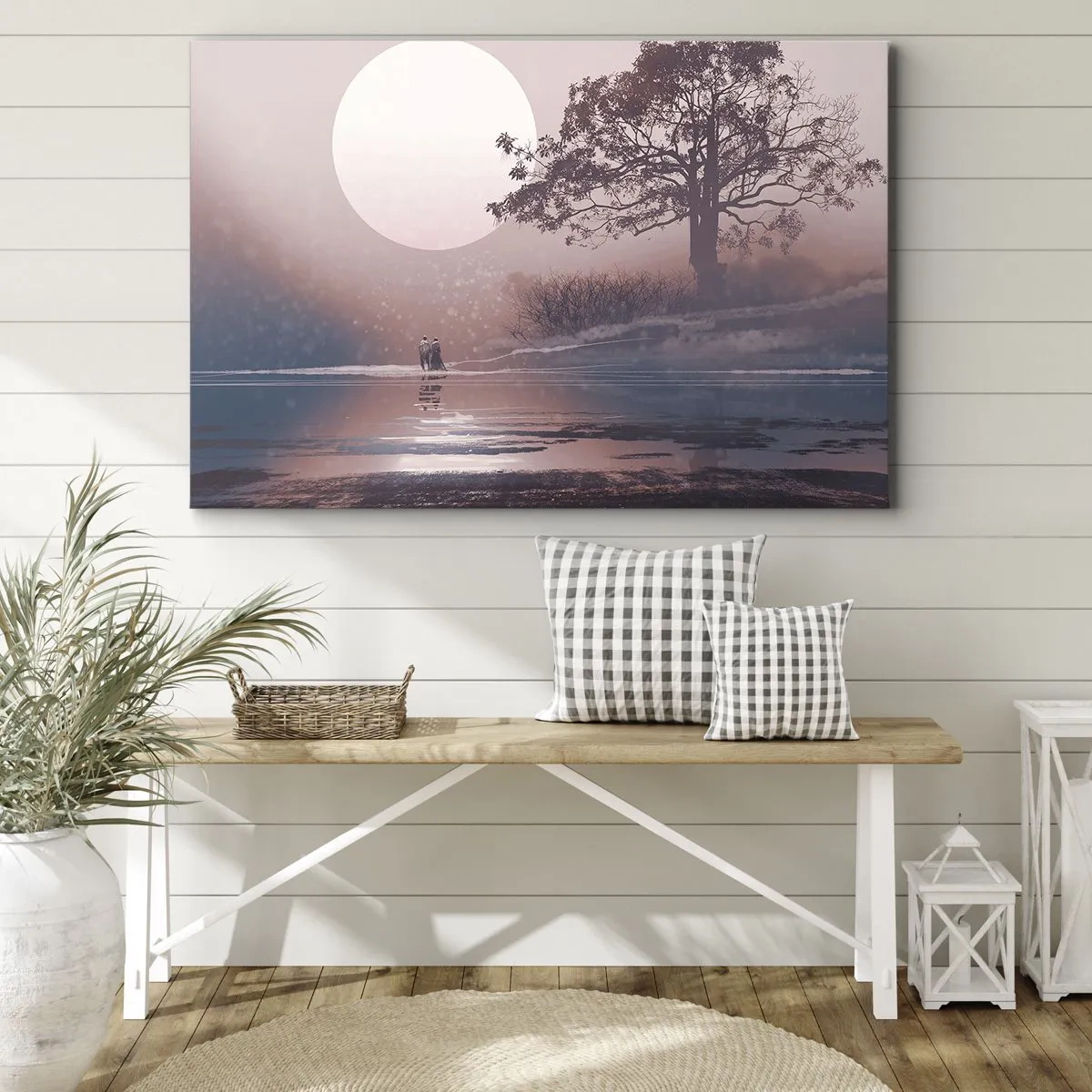 Lærredstryk - Billede på lærred - Natlige mærkværdigheder - 70x50 cm