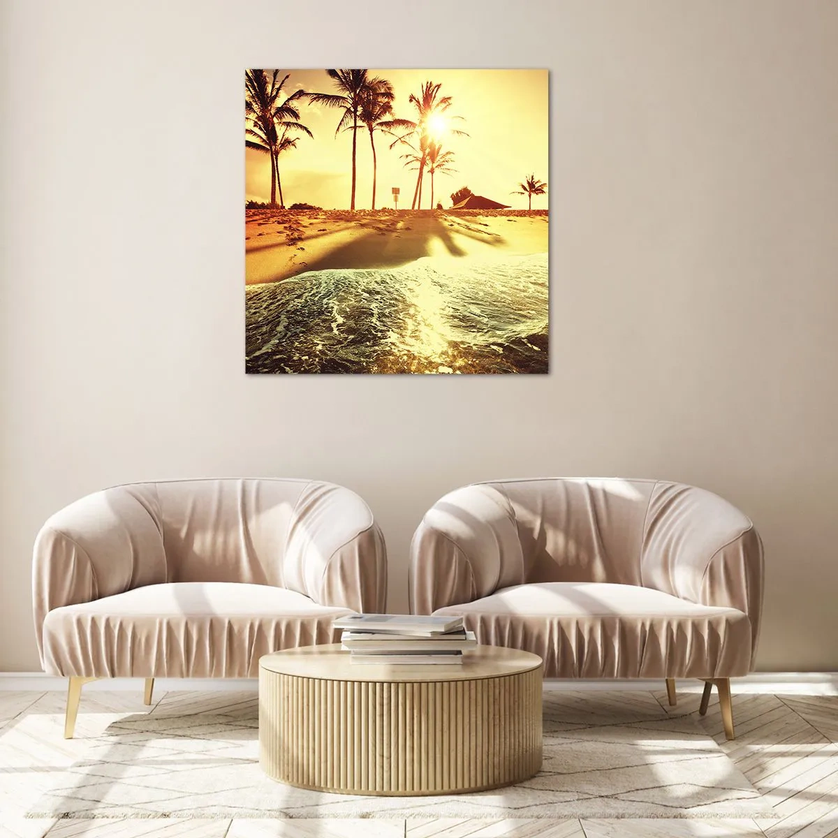 Billede på glas - Eftermiddag i Californien - 70x70 cm
