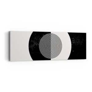 Lærredstryk - Billede på lærred - Harmoni i sort og hvidt - 90x30 cm