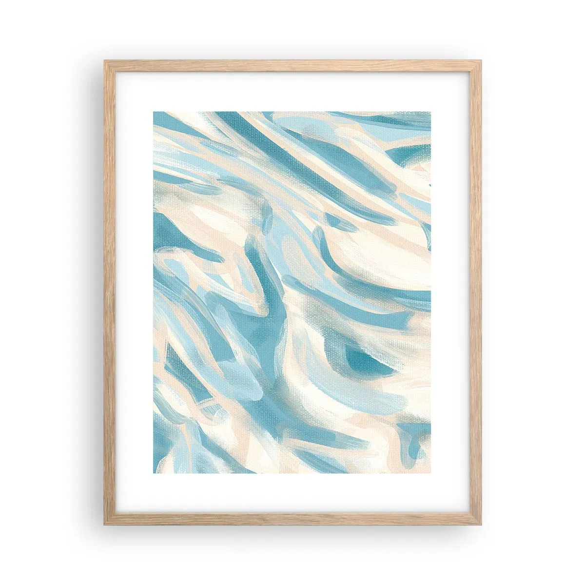 Plakat i ramme af lyst egetræ - Forårsbriser - 40x50 cm