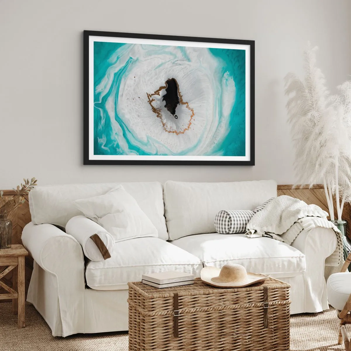 Plakat i sort ramme - Kom indenfor - 70x50 cm